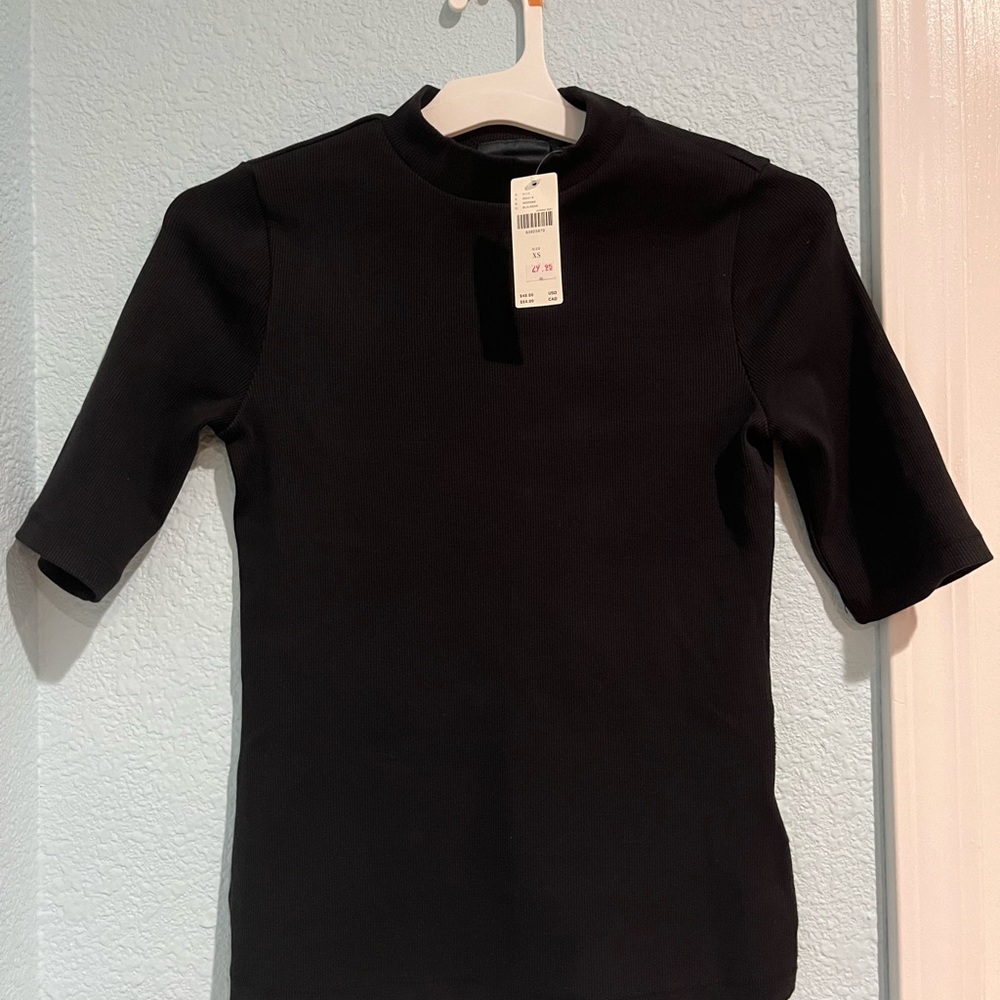 Women’s XS black Anthropologie turtleneck tee brand new